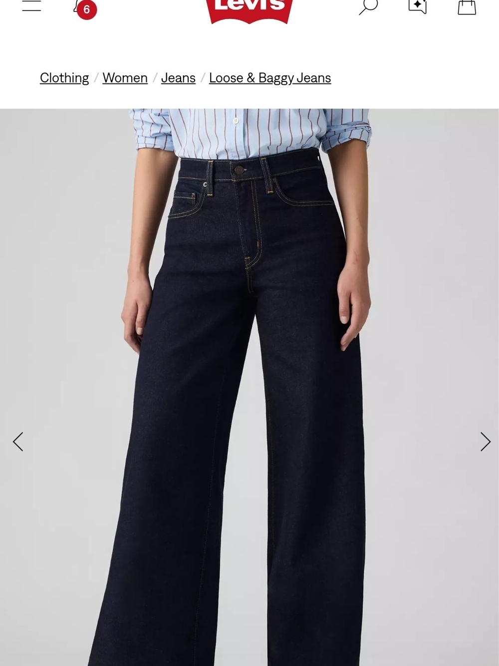 Levi's 728 Women's Wide-Leg High-Rise Jeans - Dark Blue 24x32